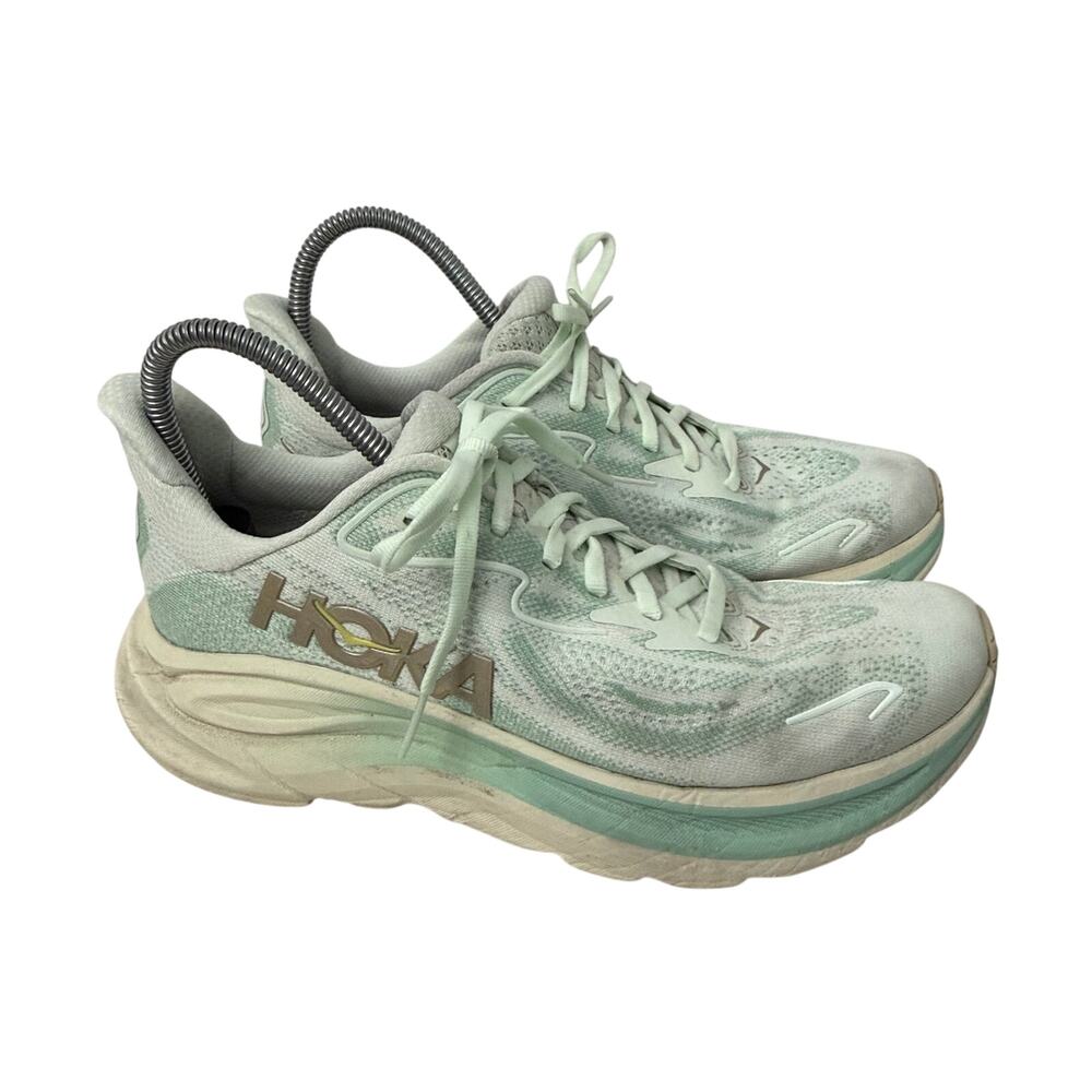 Hoka One One Clifton 10 Shoes Womens Size 9 B Running Sea Glass Jadeite Green